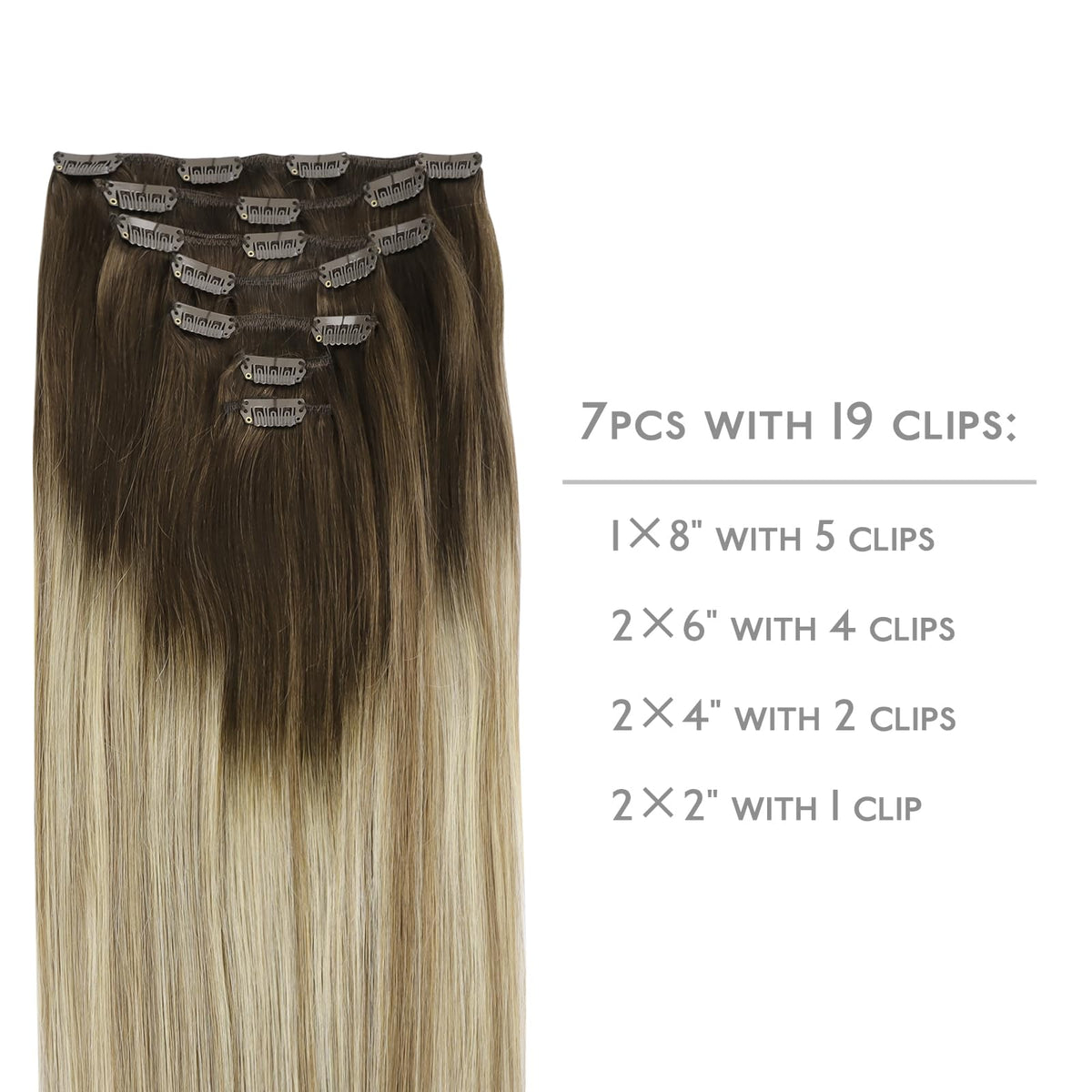 Wennalife Clip In Hair Extensions packaging and accessories