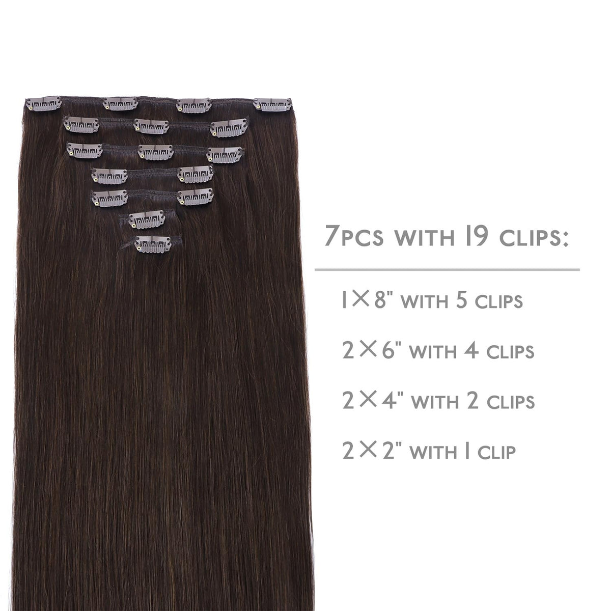 Wennalife Clip In Hair Extensions packaging and clips