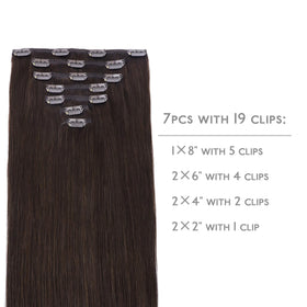 Wennalife Clip In Hair Extensions packaging and clips