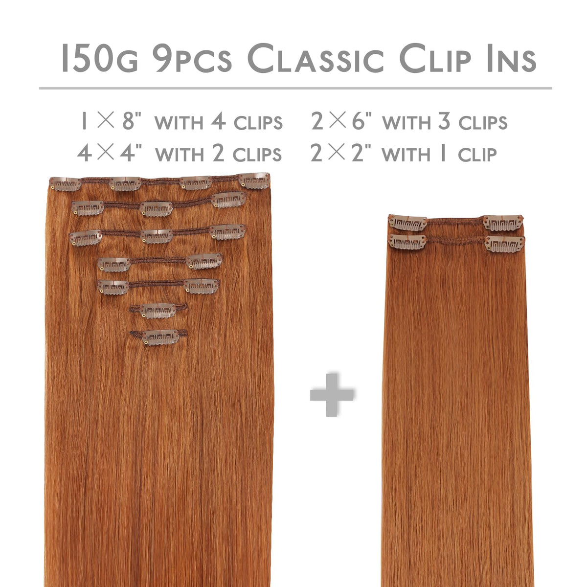 Wennalife Clip In Hair Extensions packaging and clips