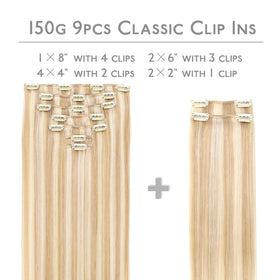 Wennalife Clip In Hair Extensions packaging and contents