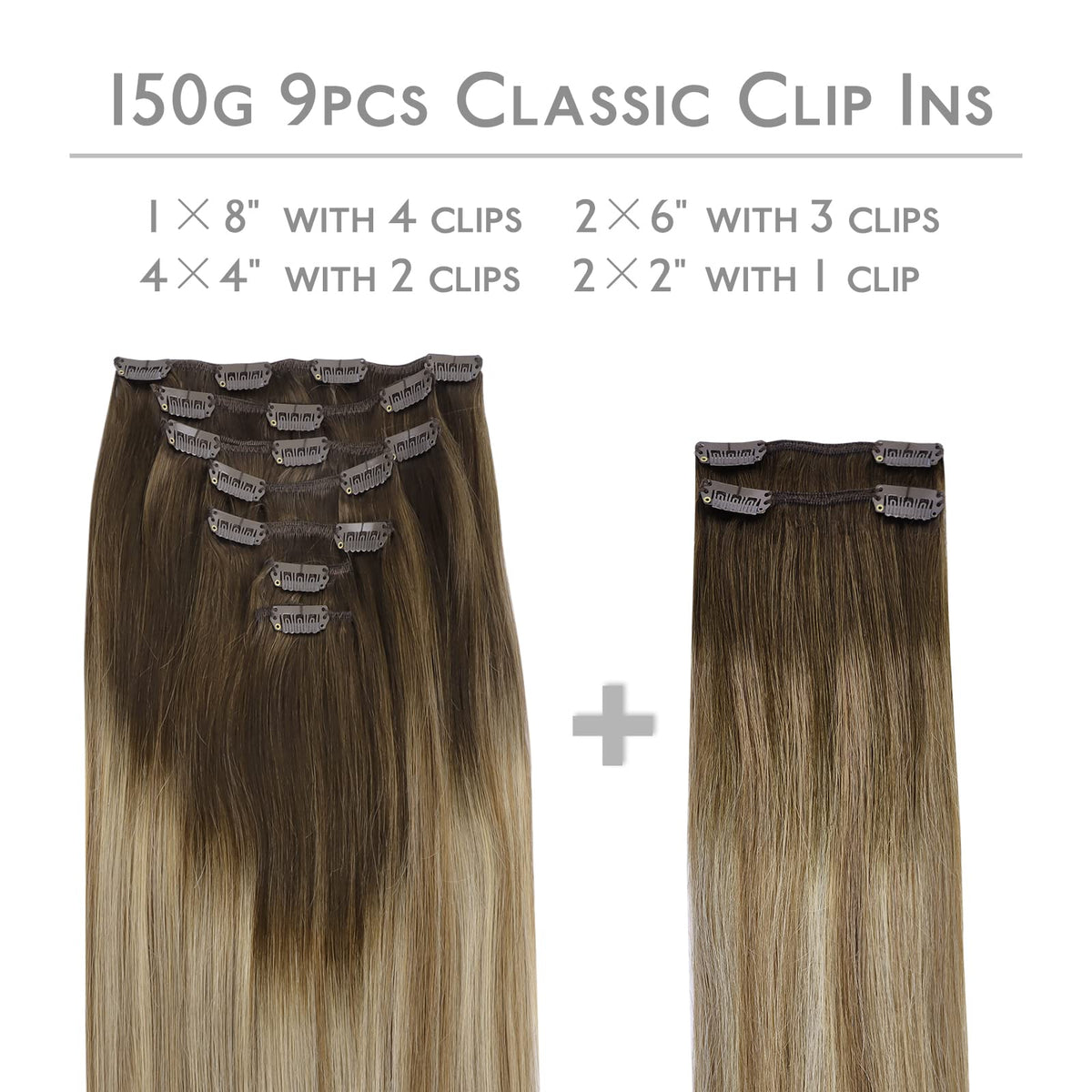 Wennalife Clip In Hair Extensions packaging and contents