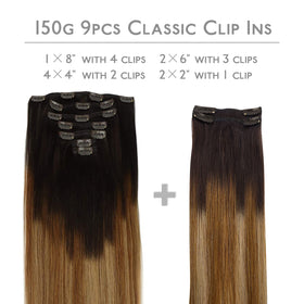 Wennalife Clip In Hair Extensions packaging showing 9 pieces