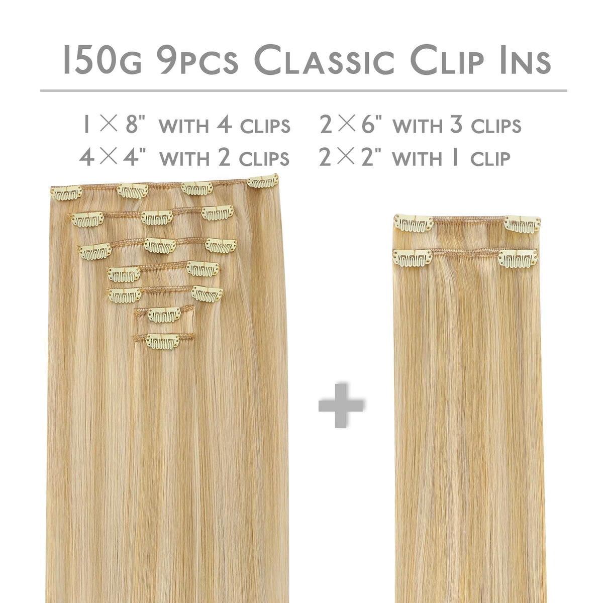 Wennalife Clip In Hair Extensions packaging showing contents