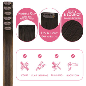 Wennalife Clip-In Hair Extensions packaging with 6 pieces