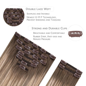 Wennalife Clip In Hair Extensions packaging with 9 pieces