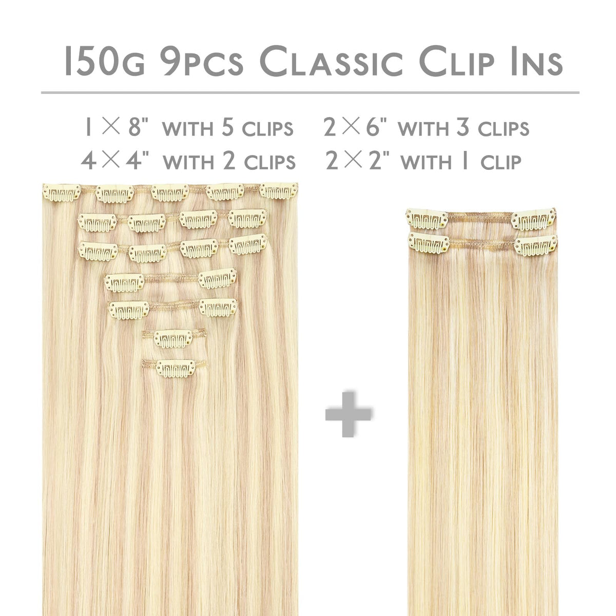 Wennalife Clip In Hair Extensions packaging with 9 pieces