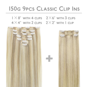 Wennalife Clip In Hair Extensions packaging with 9 pieces