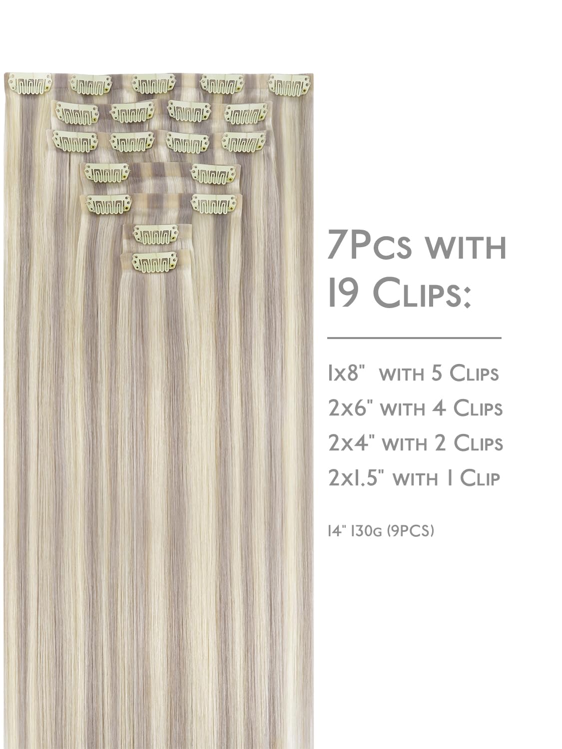 Wennalife Clip In Hair Extensions packaging with hair samples