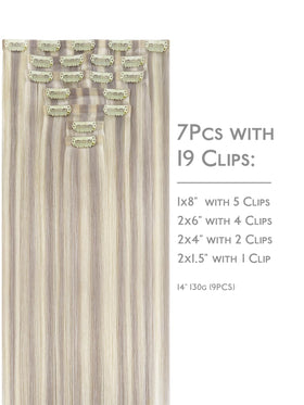 Wennalife Clip In Hair Extensions packaging with hair samples