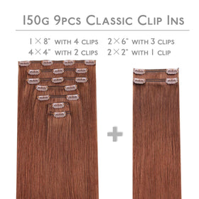 Wennalife Clip In Hair Extensions packaging with test pieces
