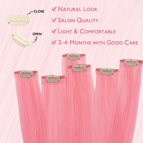 Wennalife Clip-In Hair Extensions Peach Pink installation process