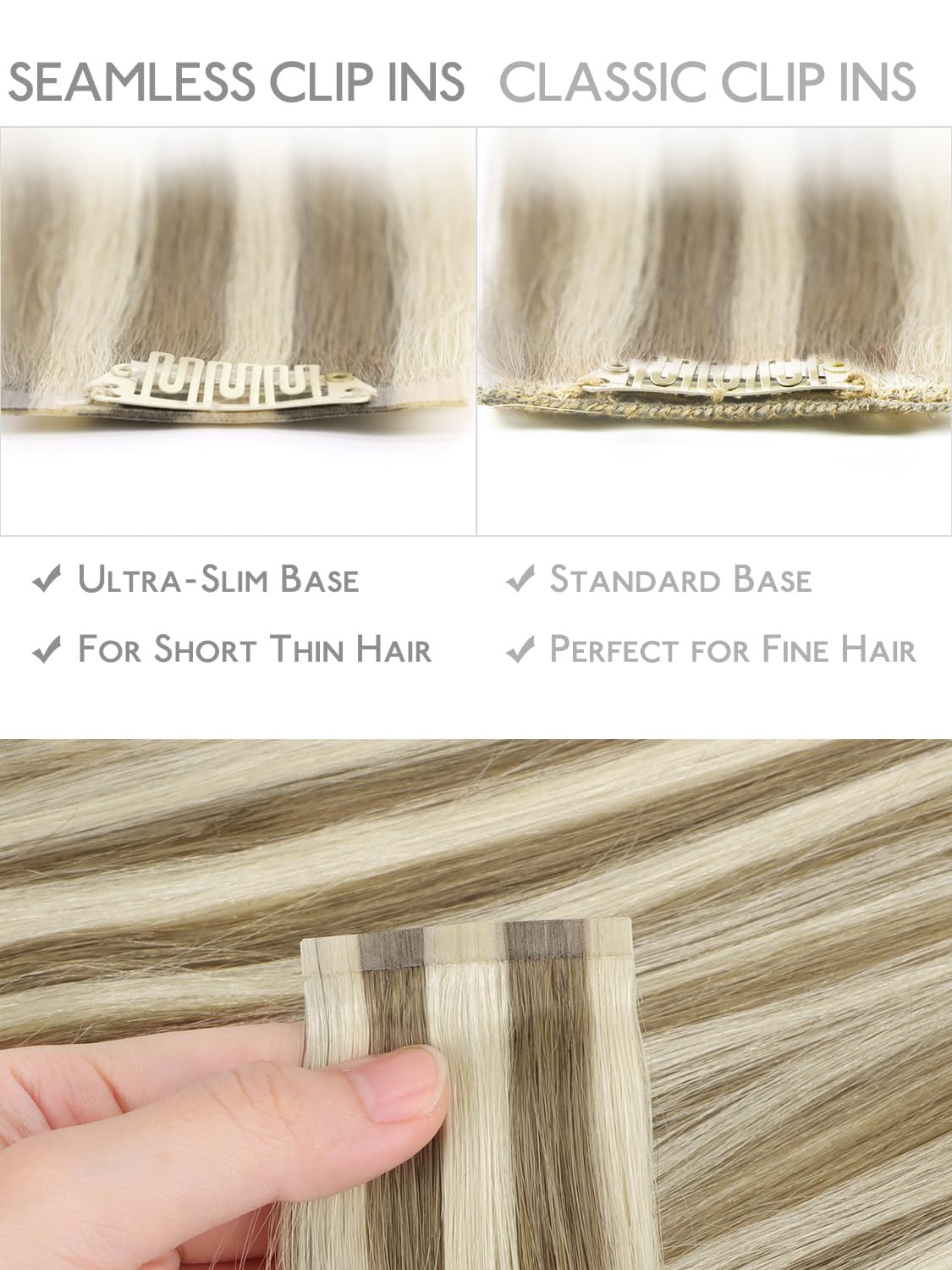 Wennalife Clip in Hair Extensions showing 7 pieces and clips