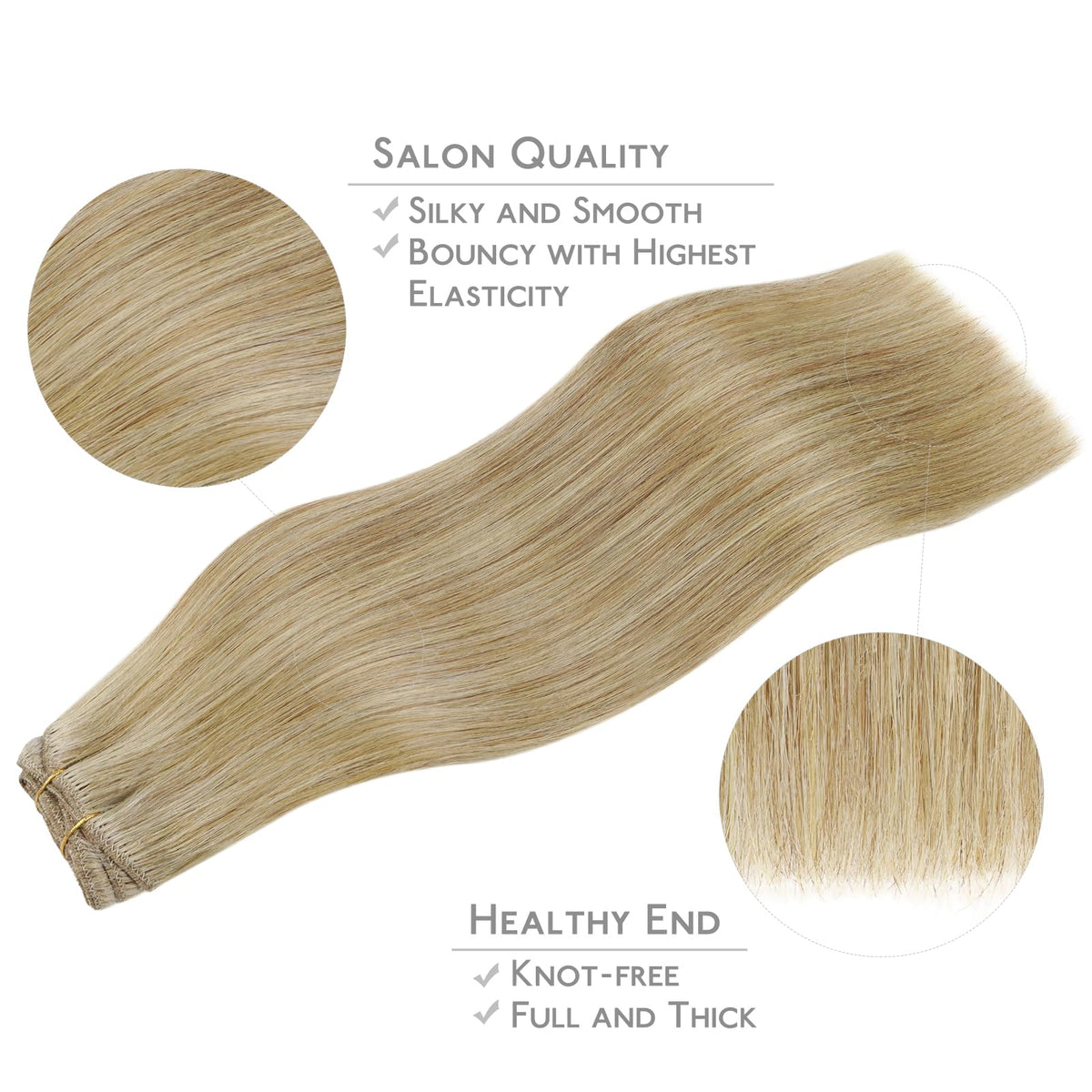 Wennalife Clip in Hair Extensions showing clip details