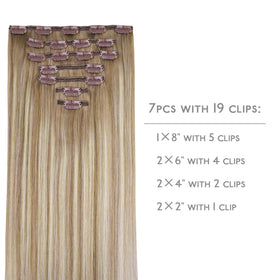 Wennalife Clip In Hair Extensions showing clips and texture