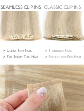 Wennalife Clip In Hair Extensions showing colour blend