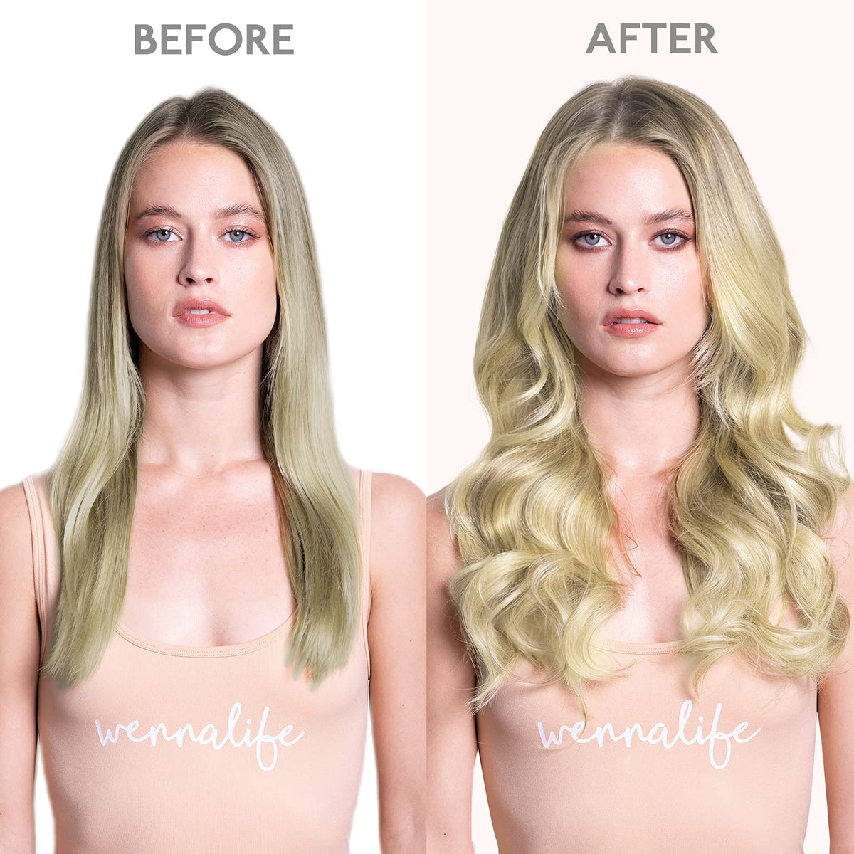 Wennalife Clip In Hair Extensions showing colour gradient