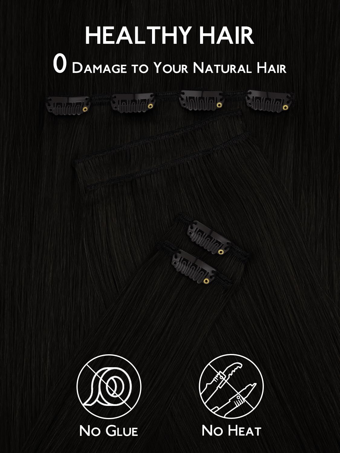 Wennalife clip in hair extensions showing natural blending
