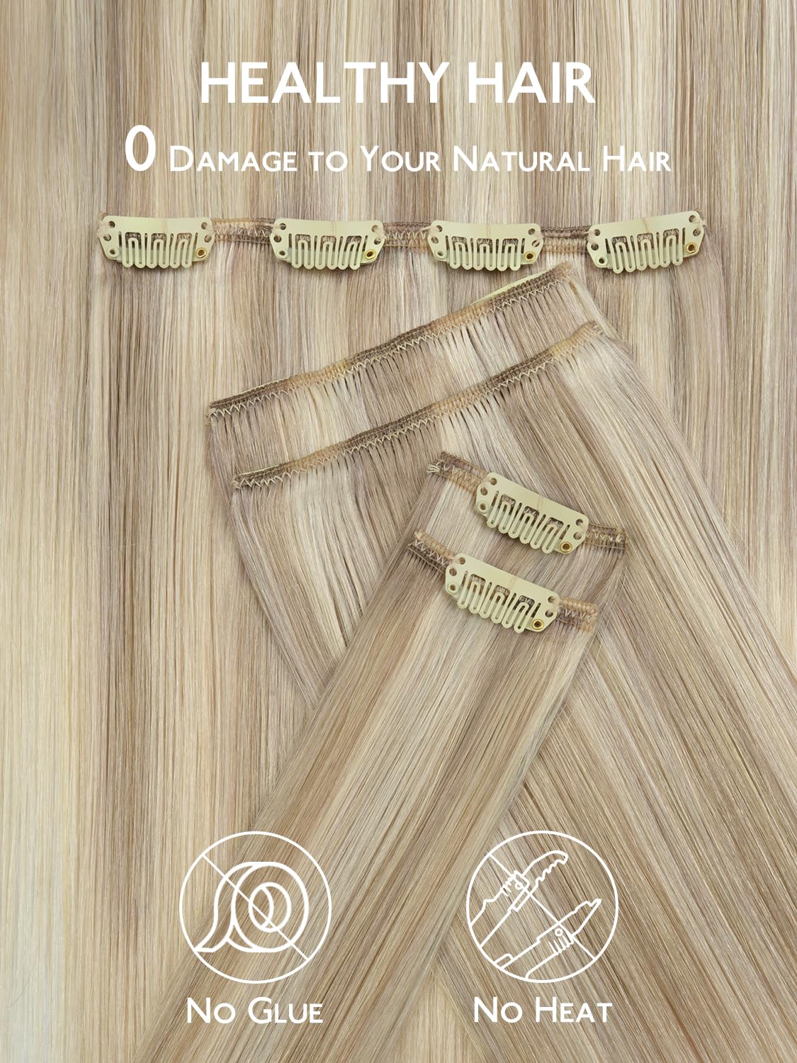 Wennalife Clip In Hair Extensions showing natural texture