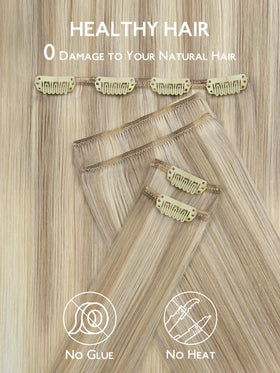 Wennalife Clip In Hair Extensions showing natural texture