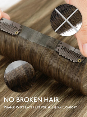 Wennalife Clip in Hair Extensions showing natural texture