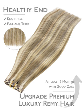Wennalife clip-in hair extensions showing natural texture and colour
