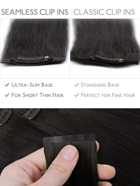Wennalife Clip in Hair Extensions showing secure clips