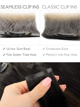 Wennalife Clip in Hair Extensions showing secure clips