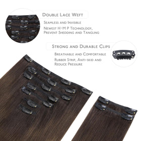 Wennalife Clip In Hair Extensions showing silicon-backed clips