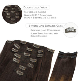 Wennalife Clip In Hair Extensions showing silicon-backed clips