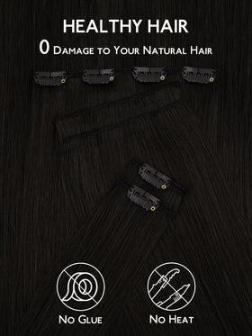 Wennalife Clip In Hair Extensions showing thickness and texture