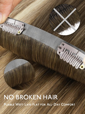 Wennalife Clip in Hair Extensions straightened appearance