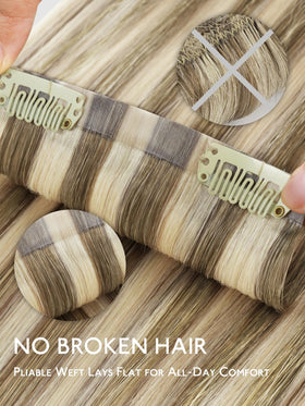 Wennalife Clip in Hair Extensions styled in loose waves