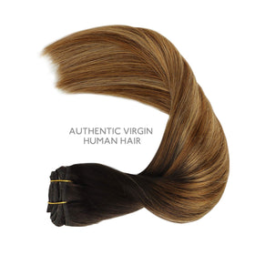 Wennalife Clip In Hair Extensions styled on model