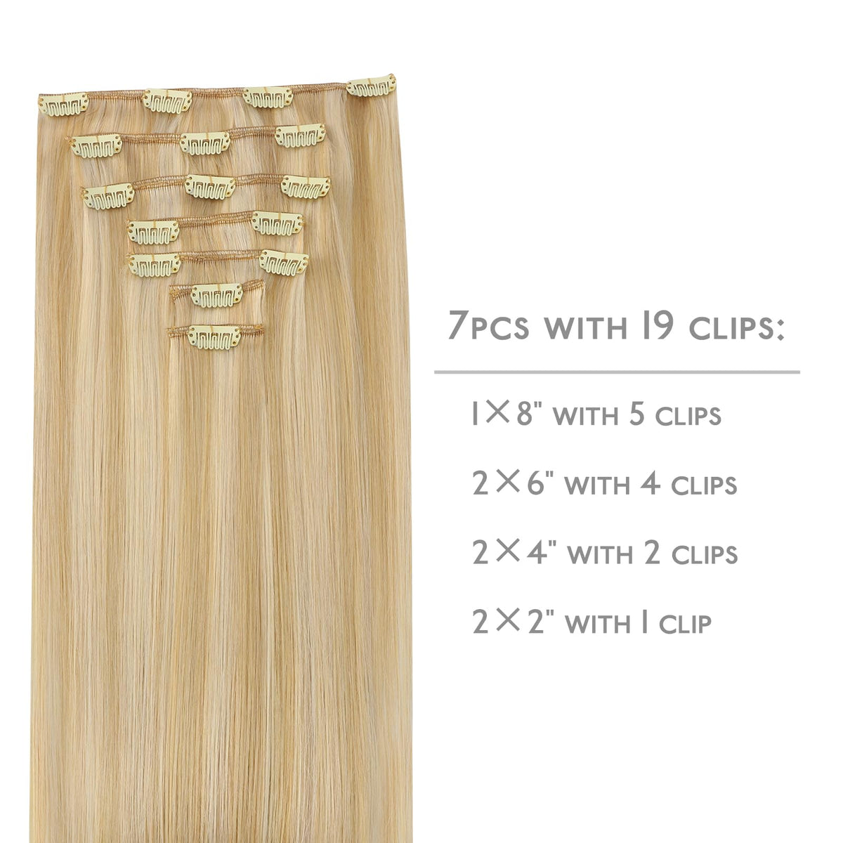 Wennalife Clip In Human Hair Extensions 16 Inch packaging