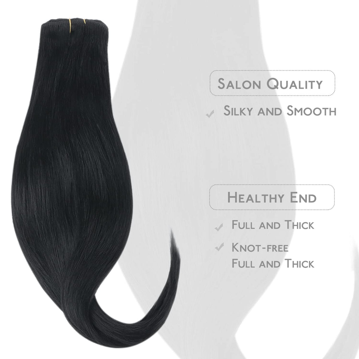 Wennalife Clip In Human Hair Extensions 75g 14 Inch Jet Black lifestyle scene