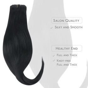 Wennalife Clip In Human Hair Extensions 75g 14 Inch Jet Black lifestyle scene
