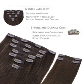 Wennalife Clip In Human Hair Extensions close-up of silicon-backed clip