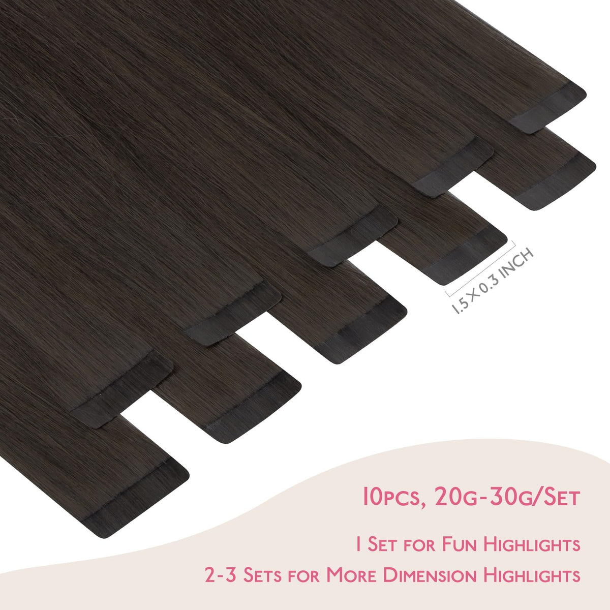 Wennalife dark brown tape in extensions packaging