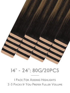 Wennalife Fuller Tape in Hair Extensions displayed on a model