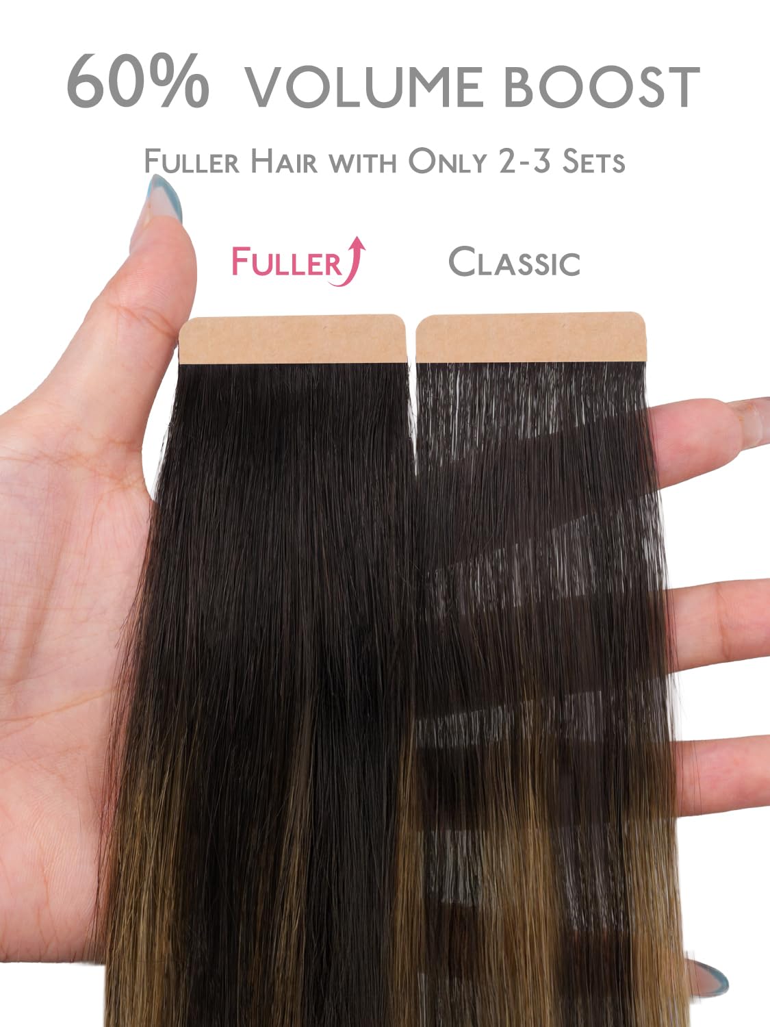 Wennalife Fuller Tape in Hair Extensions packaging with 20 pieces