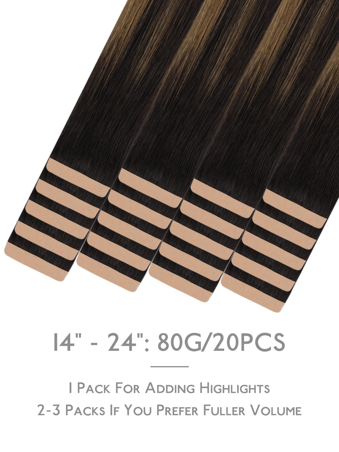 Wennalife Fuller Tape in Hair Extensions showing colour blend