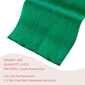 Wennalife Green Clip-in Hair Extensions packaging