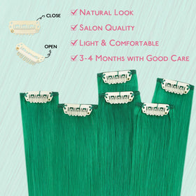 Wennalife green clip-in hair extensions packaging