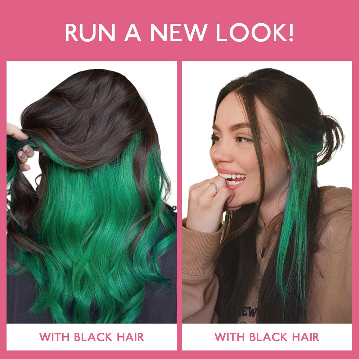 Wennalife Green Clip-in Hair Extensions showing texture