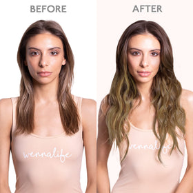 Wennalife hair extensions in natural light showing colour blend