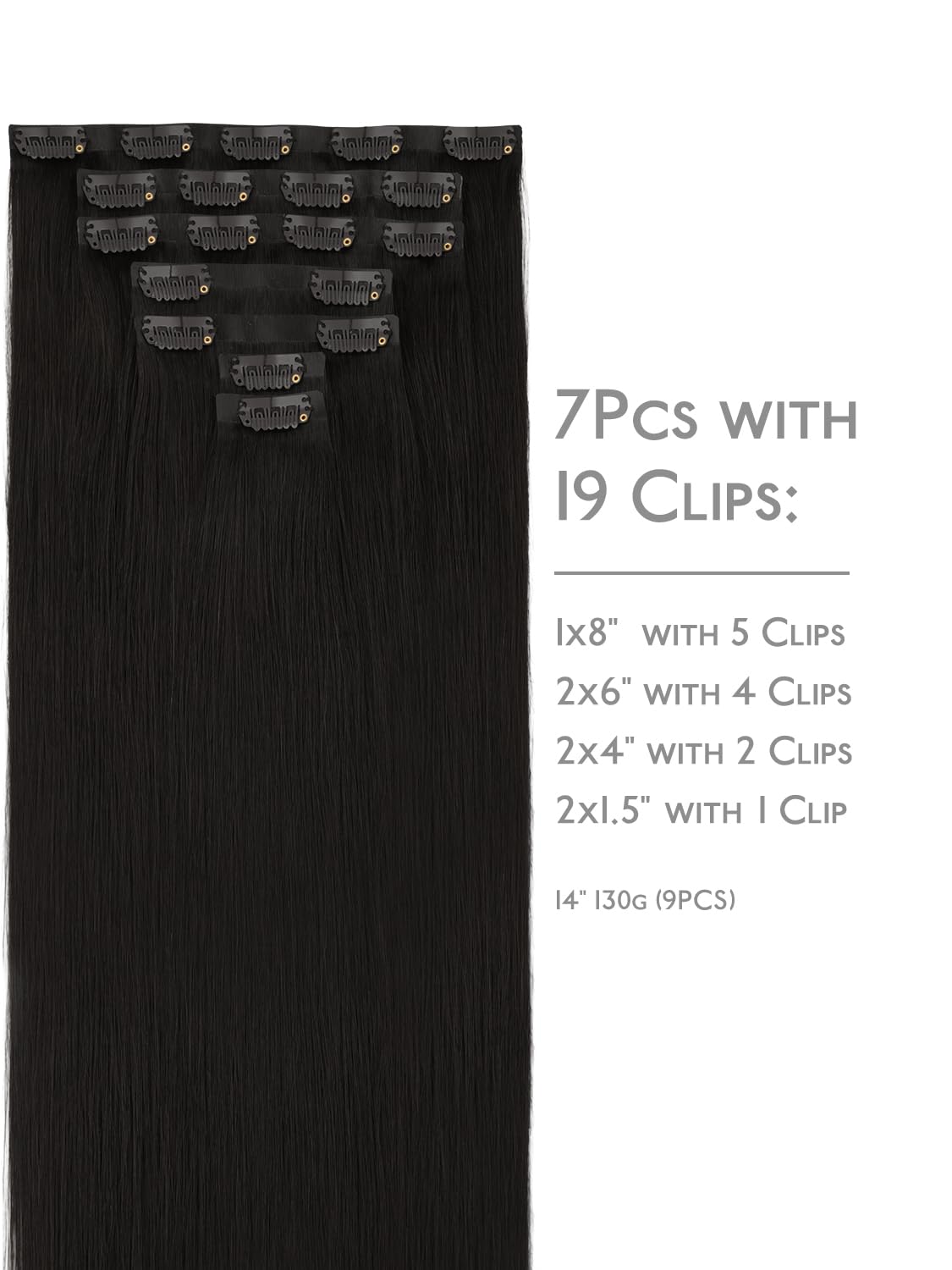 Wennalife hair extensions packaging with 7 pieces