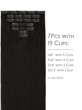 Wennalife hair extensions packaging with 7 pieces