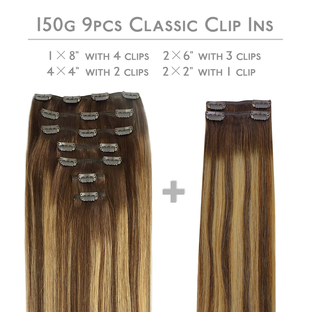 Wennalife hair extensions packaging with clips