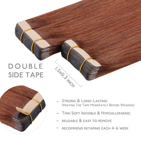 Wennalife hair extensions showing double-sided tape